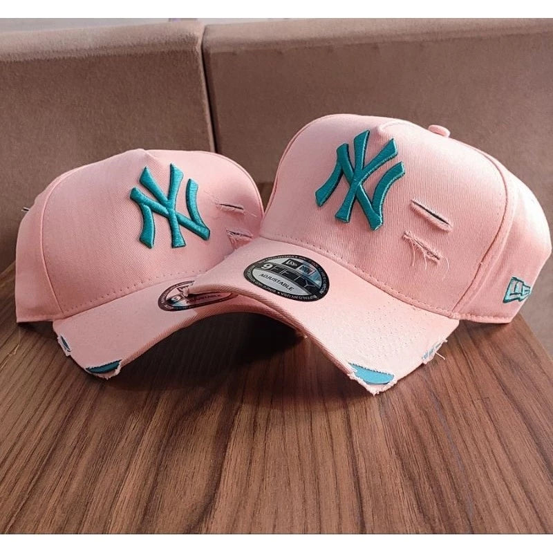 Bonés NY New York Yankess moda Aba Curva Trucker Destroyed Rasgado Rasgadinho Fitão Strapback