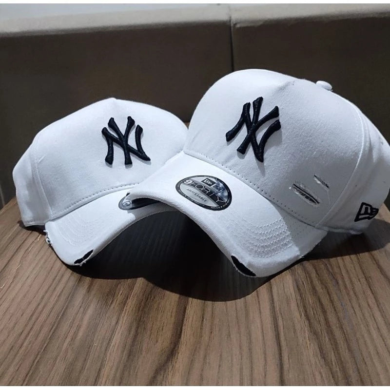 Bonés NY New York Yankess moda Aba Curva Trucker Destroyed Rasgado Rasgadinho Fitão Strapback