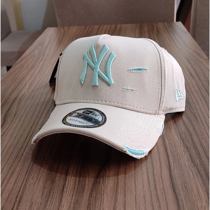 Bonés NY New York Yankess moda Aba Curva Trucker Destroyed Rasgado Rasgadinho Fitão Strapback