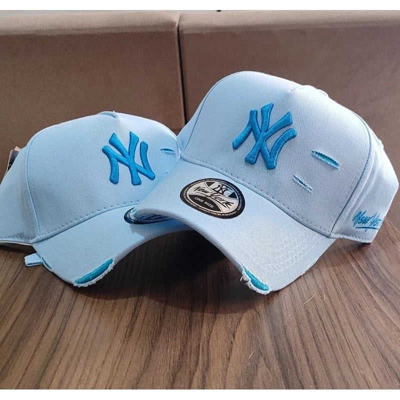 Bonés NY New York Yankess moda Aba Curva Trucker Destroyed Rasgado Rasgadinho Fitão Strapback