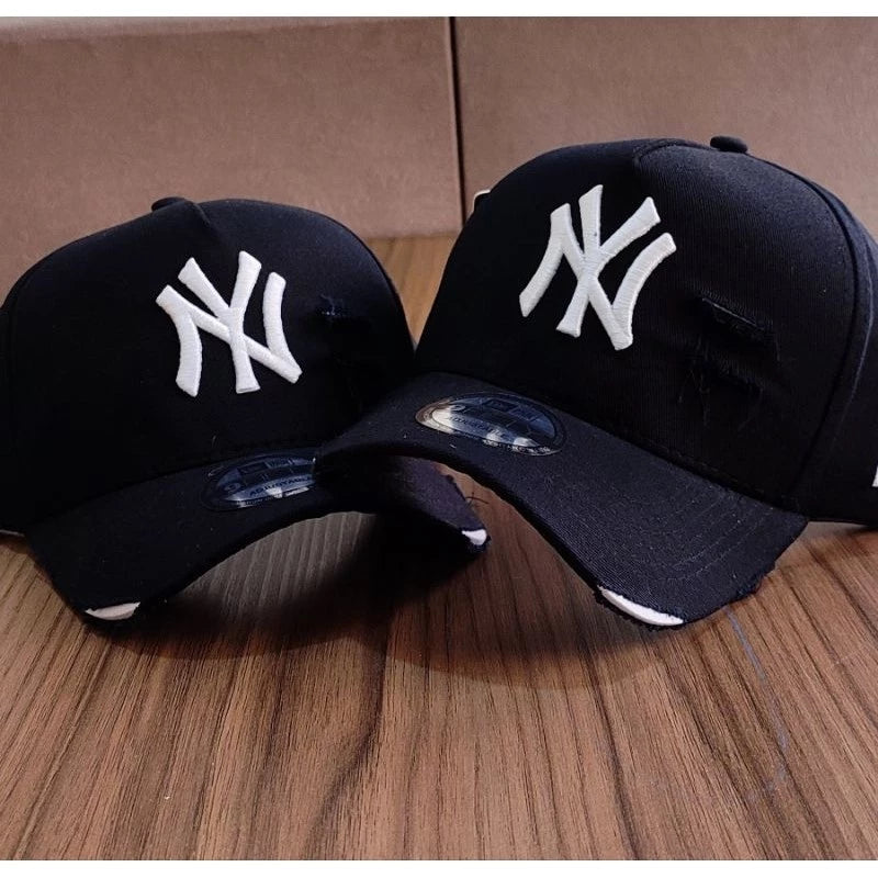 Bonés NY New York Yankess moda Aba Curva Trucker Destroyed Rasgado Rasgadinho Fitão Strapback