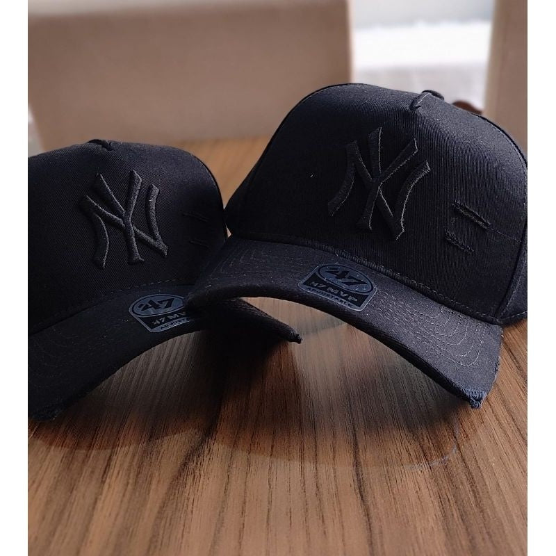 Bonés NY New York Yankess moda Aba Curva Trucker Destroyed Rasgado Rasgadinho Fitão Strapback