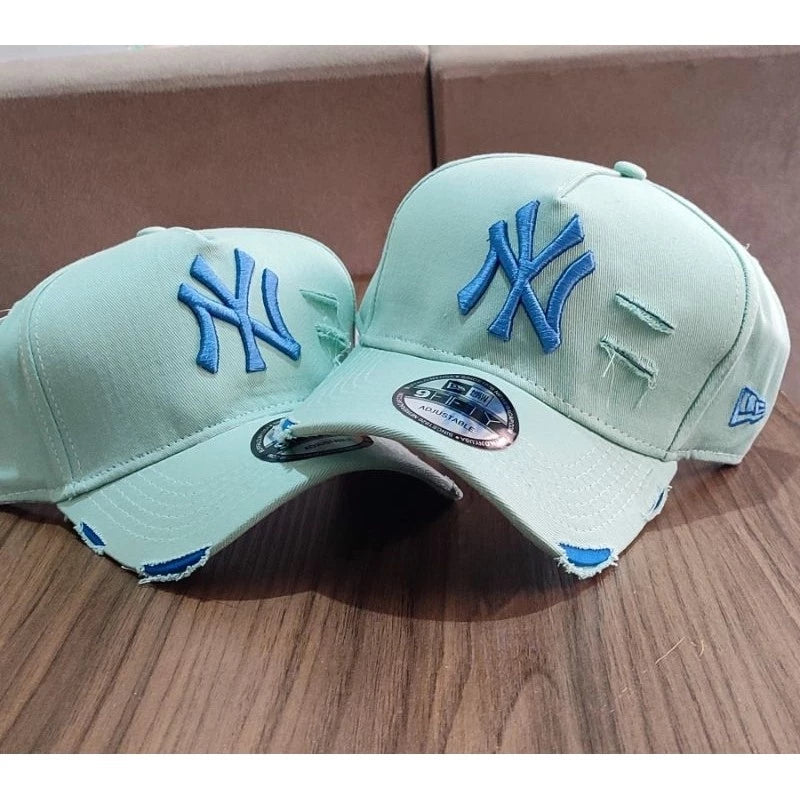 Bonés NY New York Yankess moda Aba Curva Trucker Destroyed Rasgado Rasgadinho Fitão Strapback