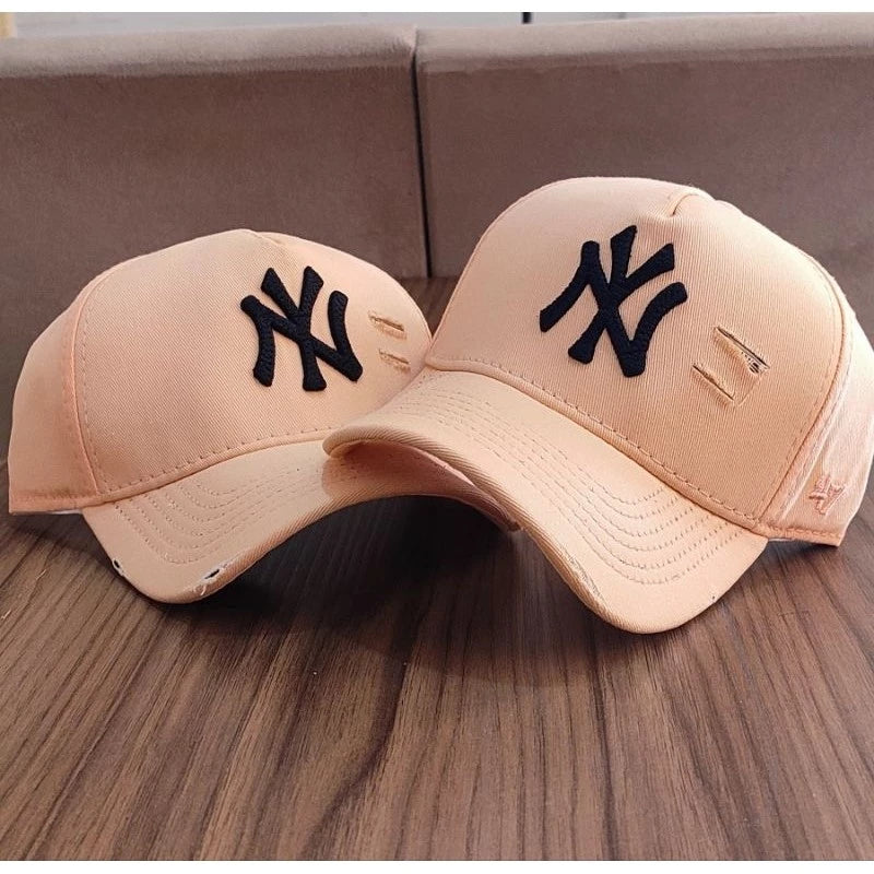 Bonés NY New York Yankess moda Aba Curva Trucker Destroyed Rasgado Rasgadinho Fitão Strapback