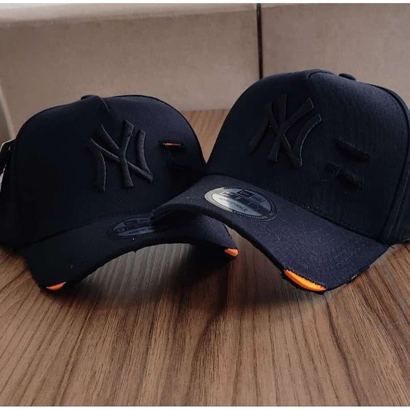 Bonés NY New York Yankess moda Aba Curva Trucker Destroyed Rasgado Rasgadinho Fitão Strapback