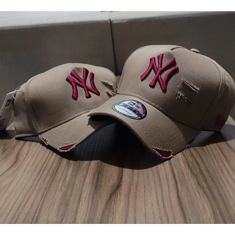 Bonés NY New York Yankess moda Aba Curva Trucker Destroyed Rasgado Rasgadinho Fitão Strapback