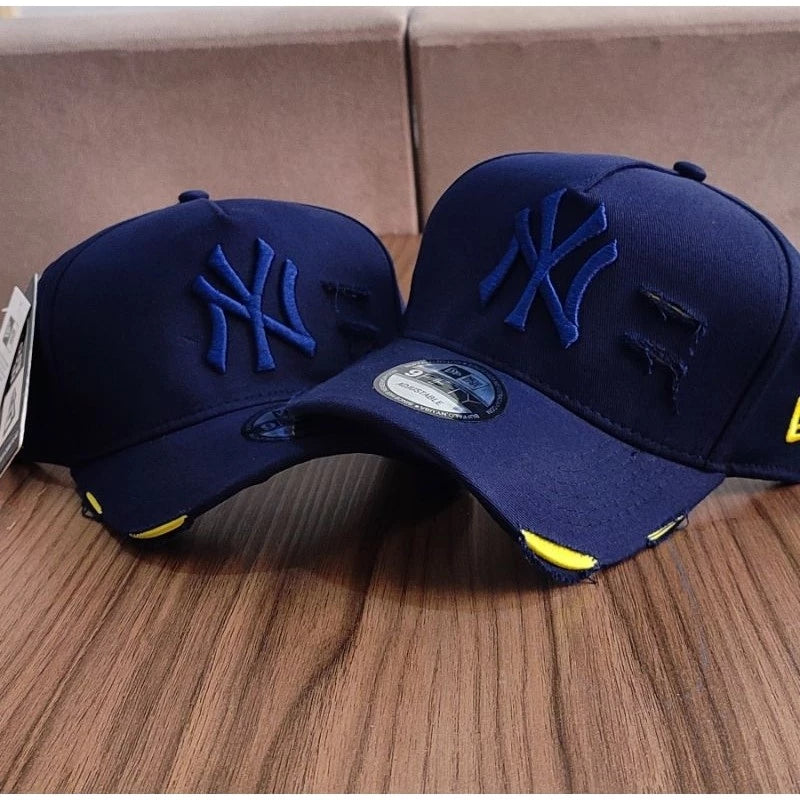 Bonés NY New York Yankess moda Aba Curva Trucker Destroyed Rasgado Rasgadinho Fitão Strapback