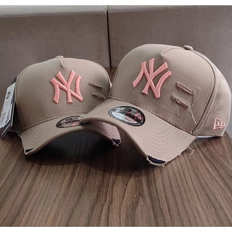 Bonés NY New York Yankess moda Aba Curva Trucker Destroyed Rasgado Rasgadinho Fitão Strapback