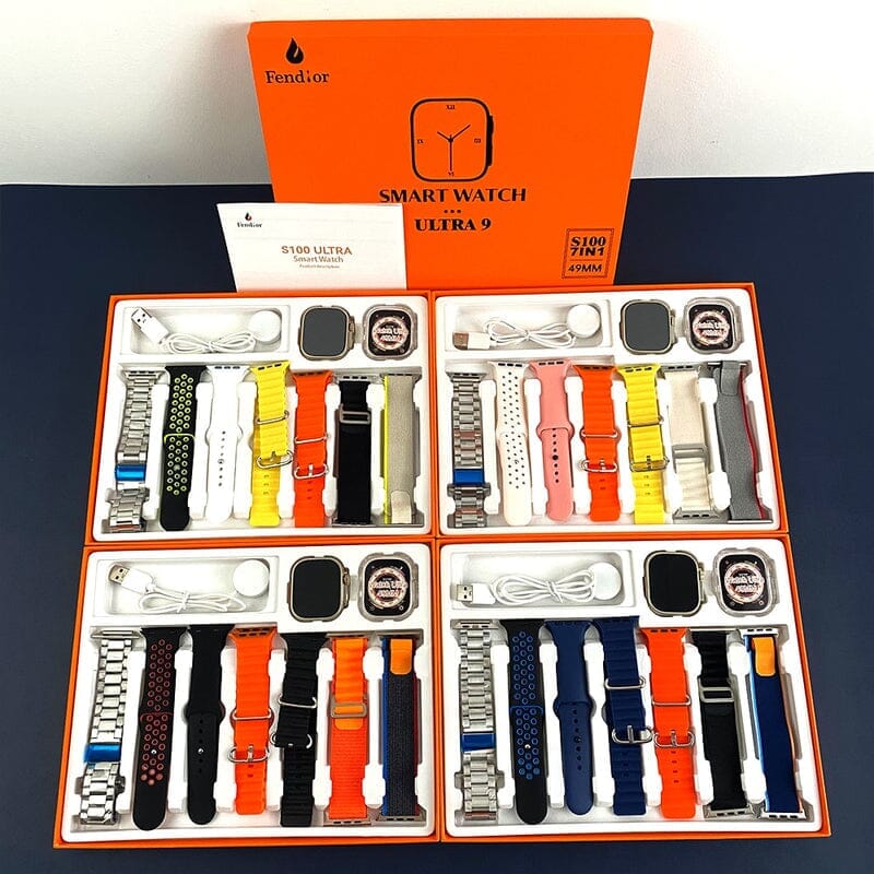 SmartWatch Serie 9 Ultra + Kit com 7 Pulseira + Case de Proteção (BRINDE!)