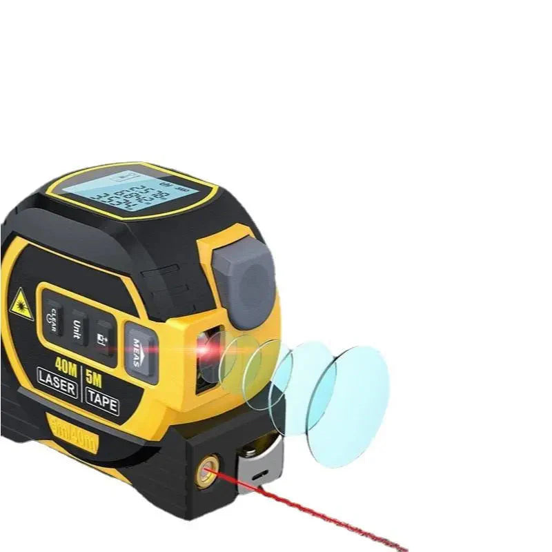 Trena Digital Laser LCD 3 em 1 Com Fita Métrica Multifunções