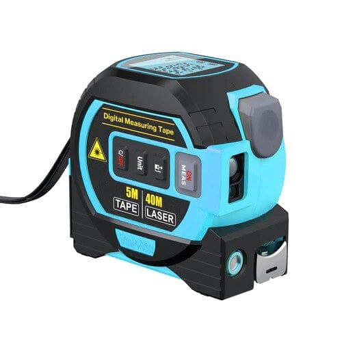 Trena Digital Laser LCD 3 em 1 Com Fita Métrica Multifunções