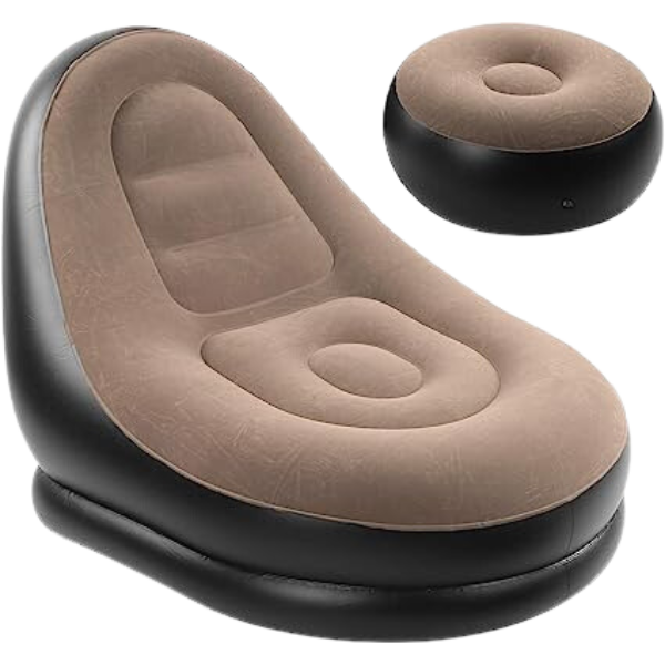 Ultra Lounge Inflatable Armchair With Pouf Lazy Sofa