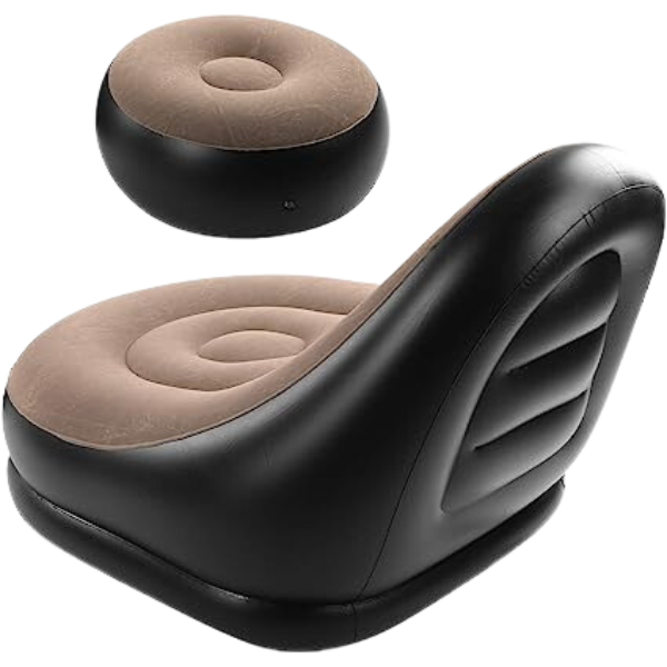 Ultra Lounge Inflatable Armchair With Pouf Lazy Sofa