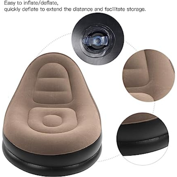 Ultra Lounge Inflatable Armchair With Pouf Lazy Sofa