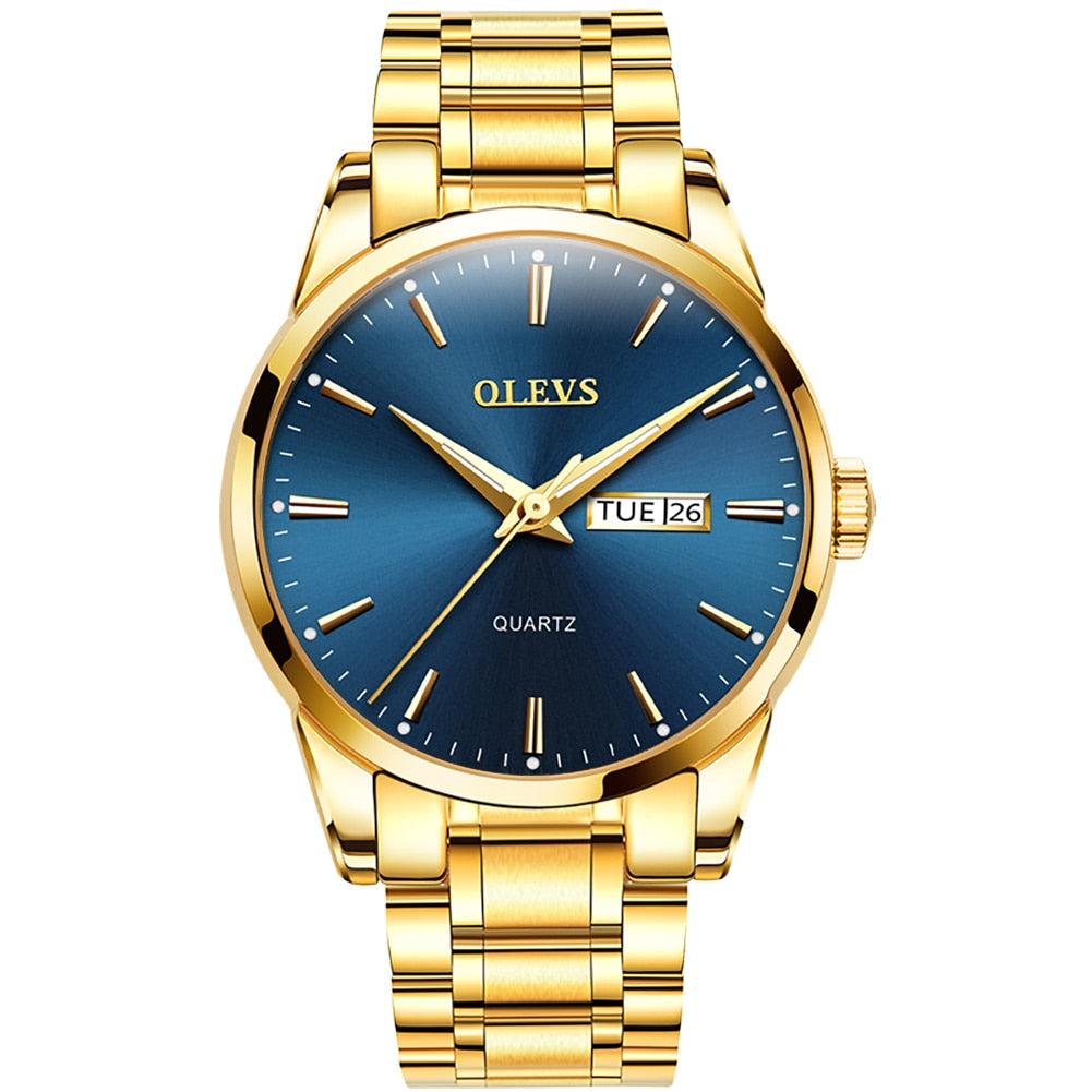 Relógio Masculino Dourado Olevs Automático Casual Original