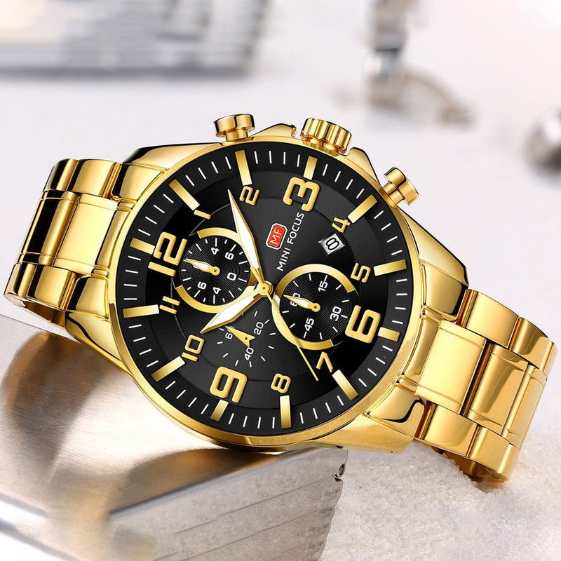 Premium Gold Luxury Original Men's Golden Watch