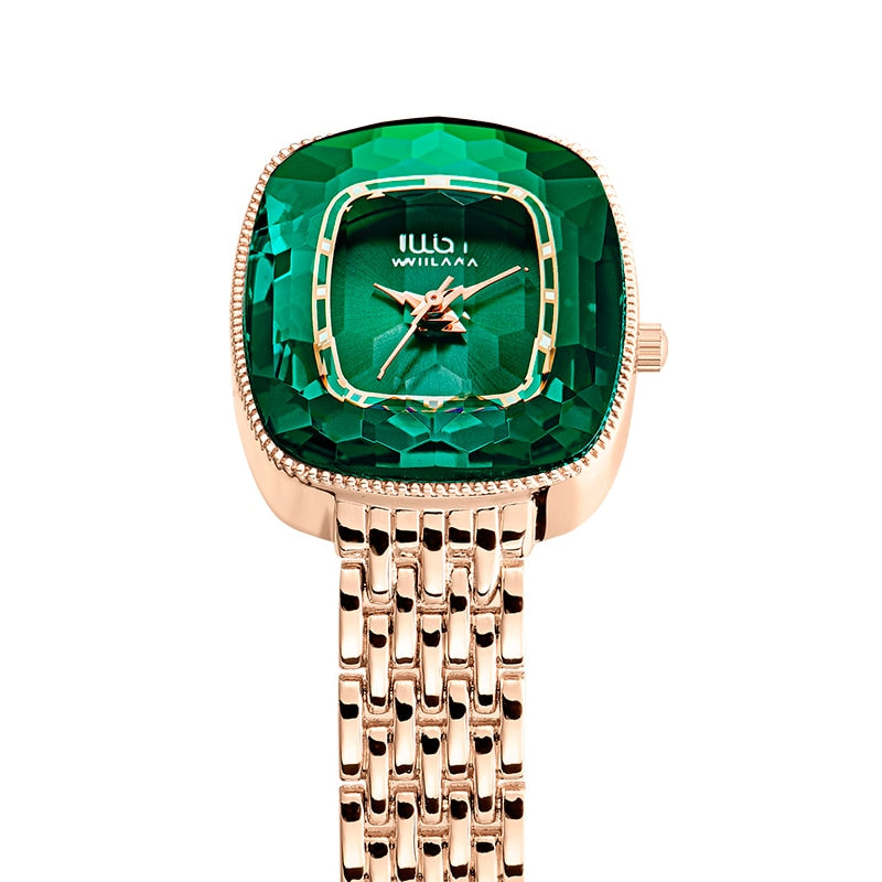 Relógio Feminino Pequeno Diamond Green Original