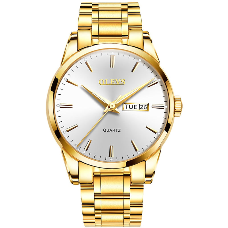 Men's Gold Stainless Steel Watch with Sapphire Crystal - Gold Edition Luxury