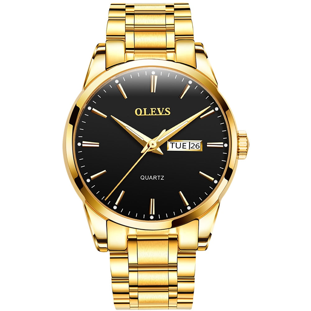 Relógio Masculino Dourado Olevs Automático Casual Original