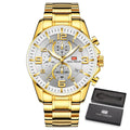 Relógio Masculino Dourado Premium Gold Luxo Original