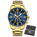 Relógio Masculino Dourado Premium Gold Luxo Original