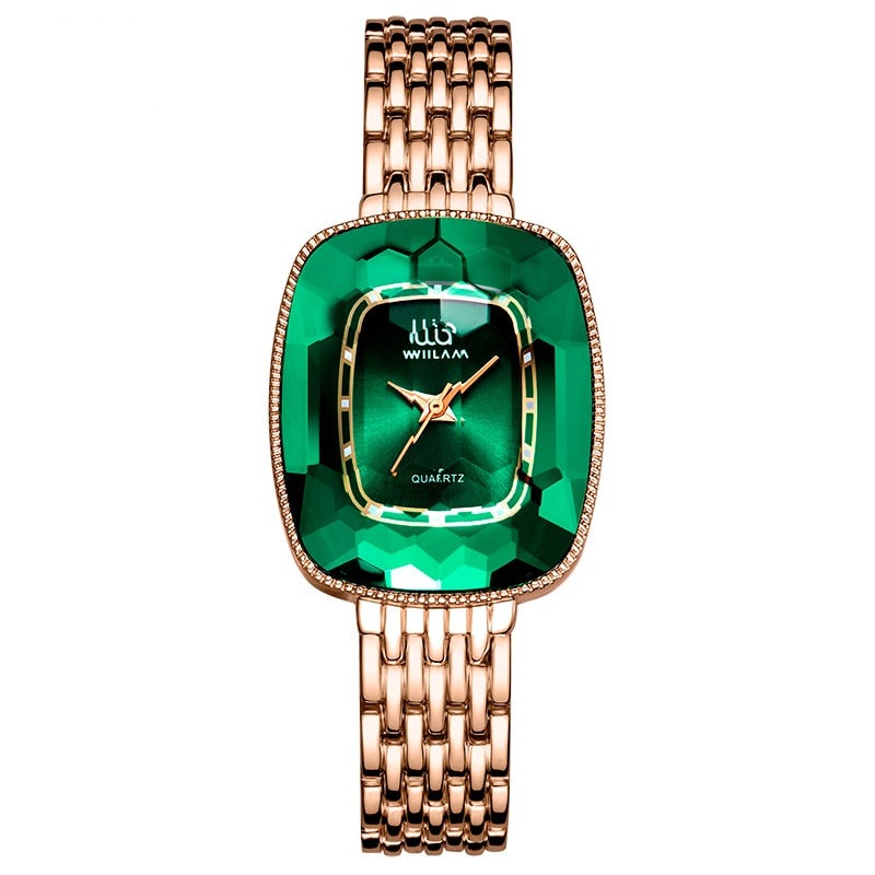 Relógio Feminino Pequeno Diamond Green Original