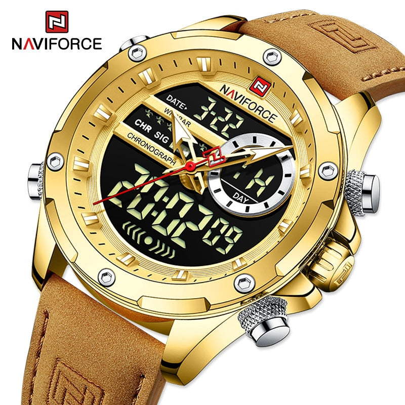 Naviforce For Dream Original Leather Strap Watch