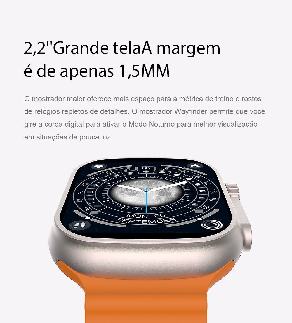 Smart watch - W69 ultra max + brinde 2 pulseira + pelicula