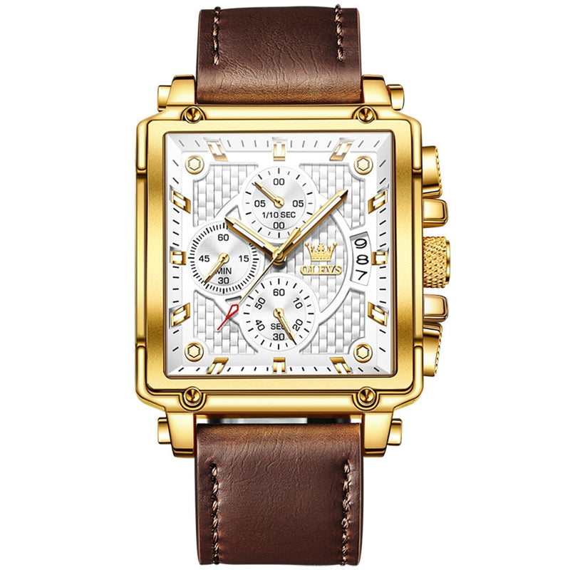 Olevs Luxury Original Square Men's Watch