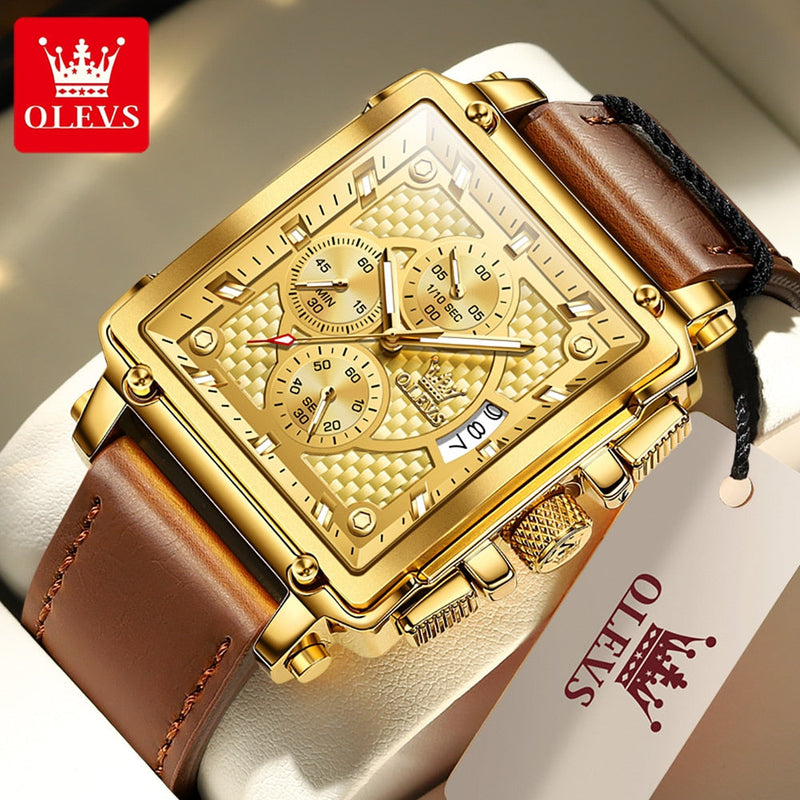 Olevs Luxury Original Square Men's Watch