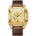 OLEVS Fine Gold Watch - Genuine Leather